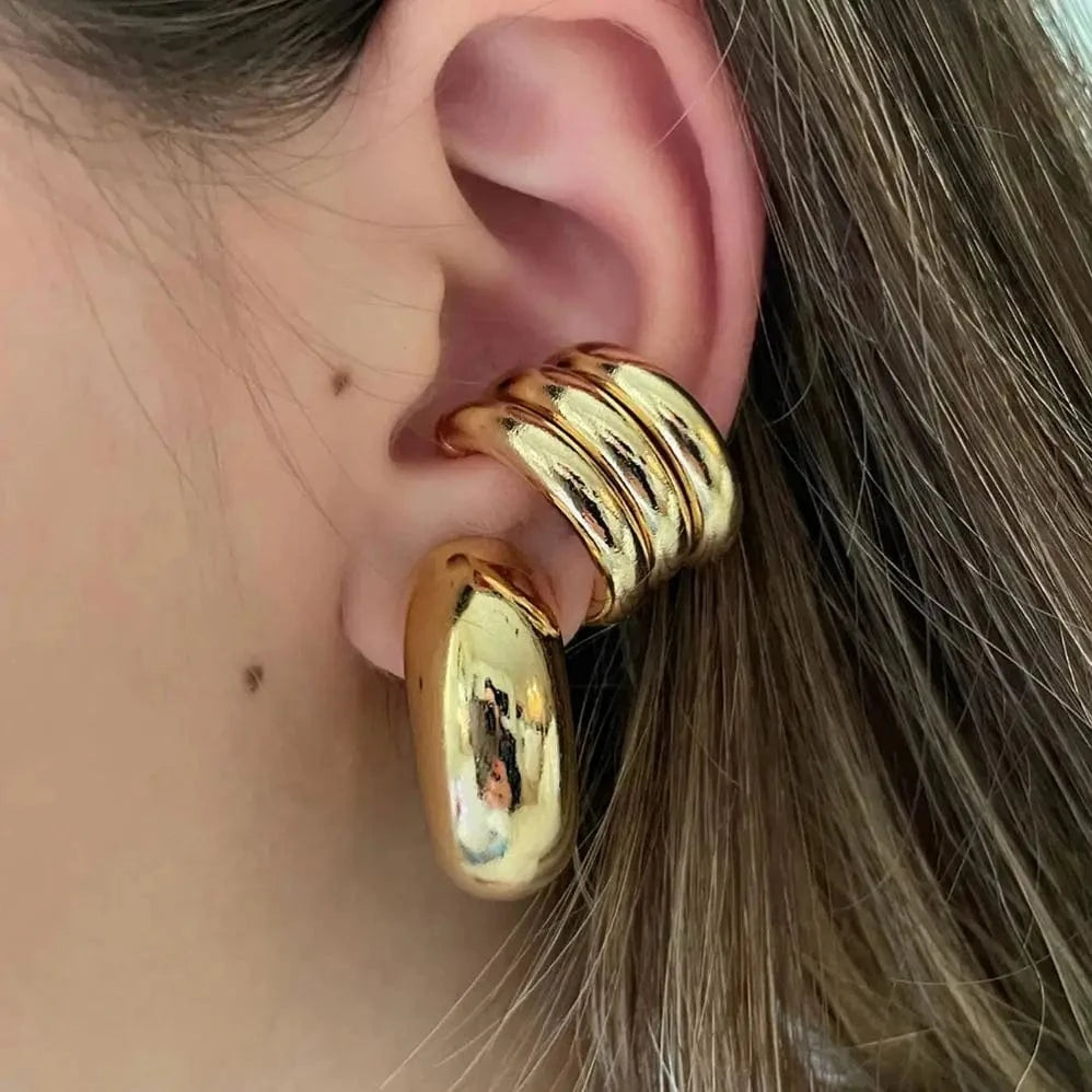 Fashion / E1972 E1972 Pvd Tarnish Free Stainless Steel Cc Earrings Display Wholesale Bulk Earring Hooks Ear Cuff Earrings