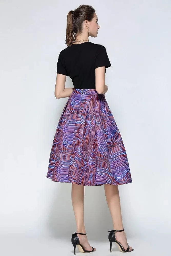 Fashion elegant female new pattern design high waist skirts D1020
