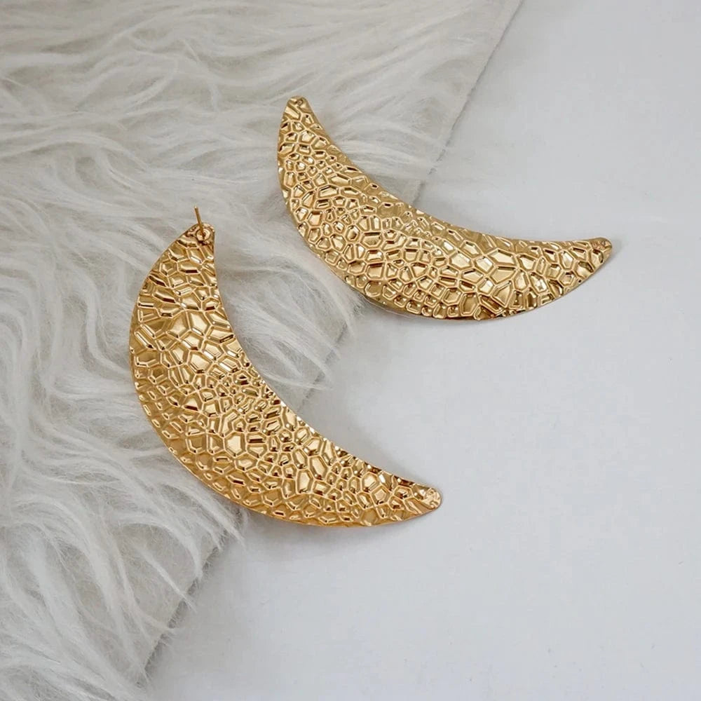Fashion Jewelry Big Gold Color Round Geometric Earrings Dangle Drop Earrings For Women African Wedding Party Gifts