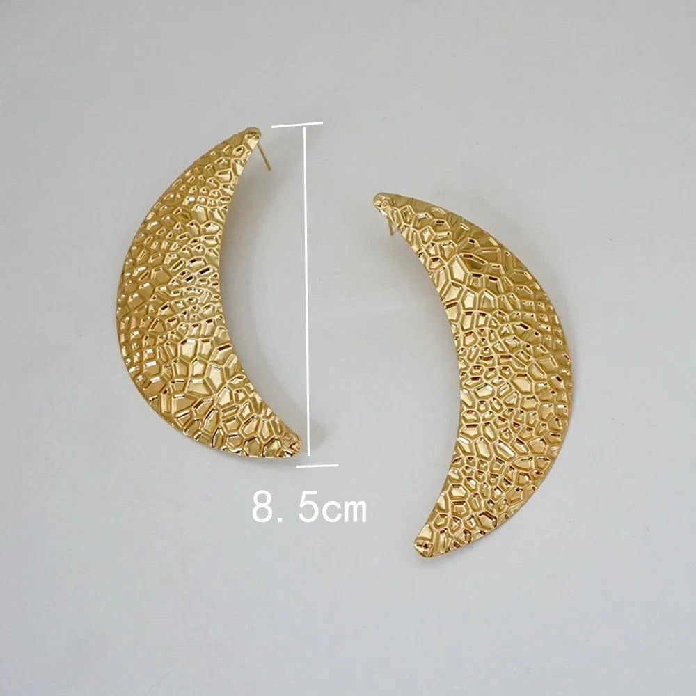 Fashion Jewelry Big Gold Color Round Geometric Earrings Dangle Drop Earrings For Women African Wedding Party Gifts
