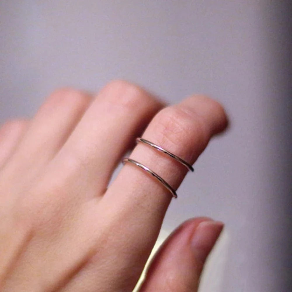 Fashion Jewelry Fashion Ring Minimalist Opening Adjustable Ring Stainless Steel Jewelry Designs For Girls