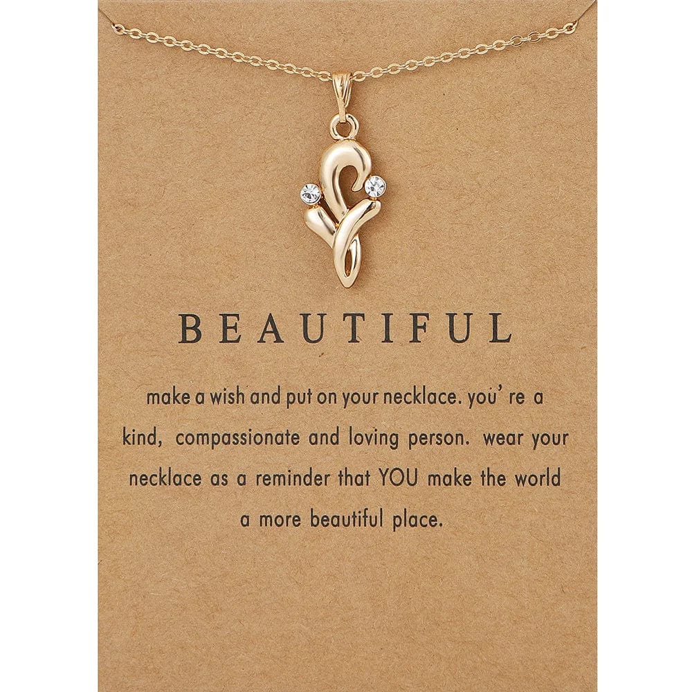 Fashion Jewelry Korean Necklace I Love You Card Message Diamond Heart Rose Dolphin Pendant Necklace