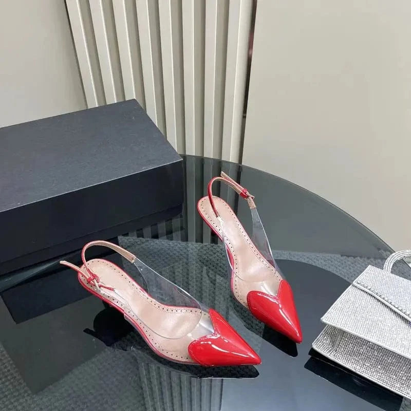 fashion new style office women's love shape high heels shoes luxury designer famous brands high heels women's sandals
