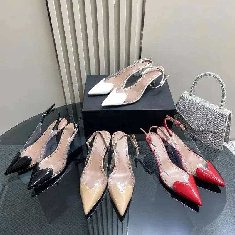 fashion new style office women's love shape high heels shoes luxury designer famous brands high heels women's sandals