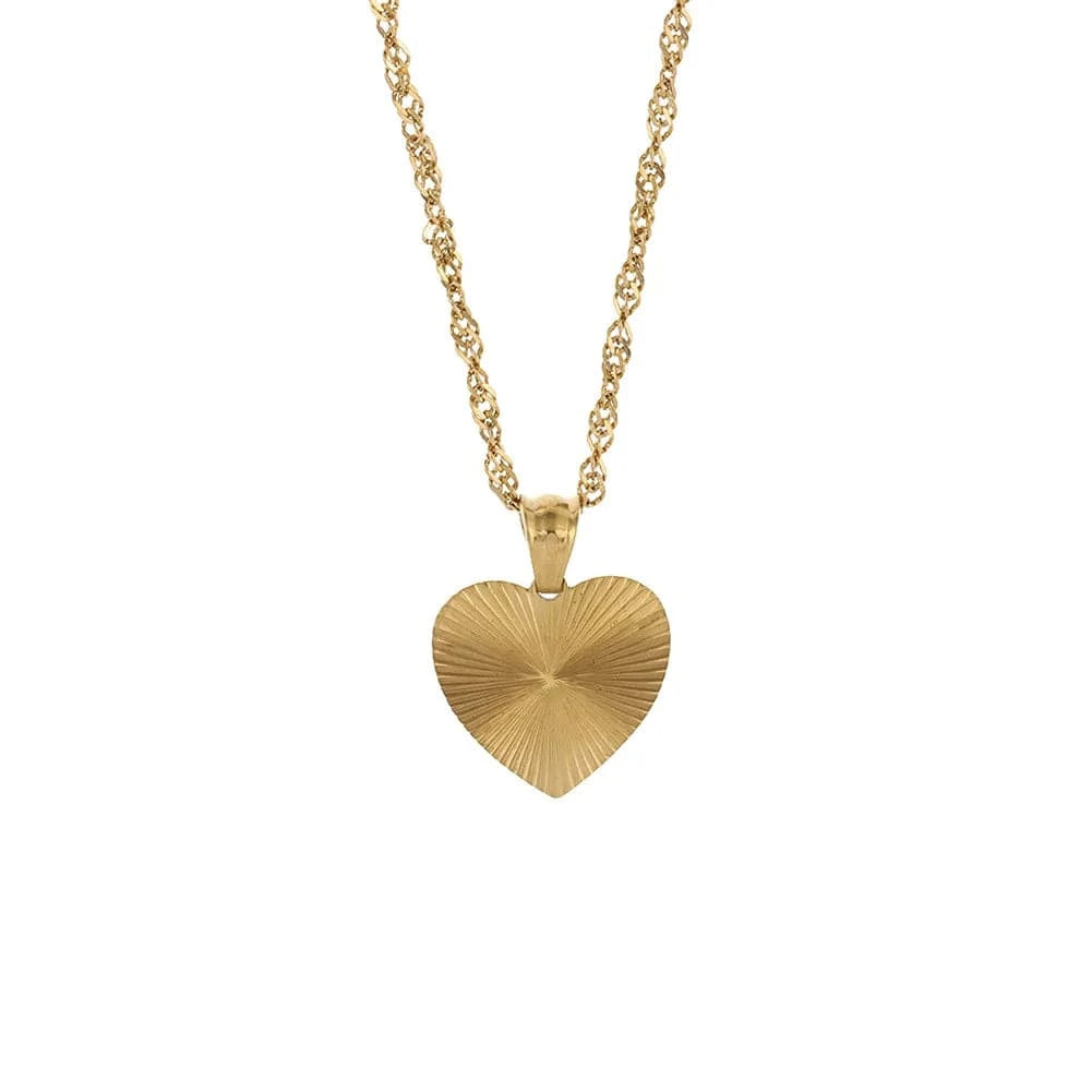 Fashion Popular / heart 18k Gold Plated Necklace Round Gear Pendant Necklace Heart Necklaces Stainless Steel Gold Wholesale Jewelry