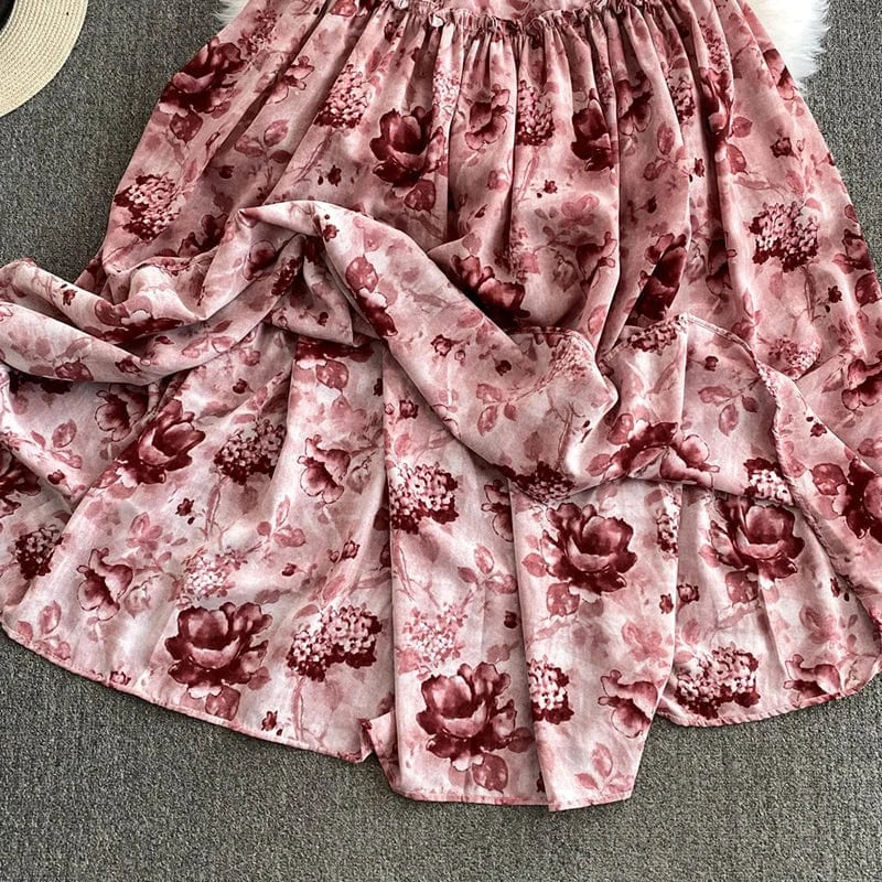 Fashion Sexy Temperament Women's Dress Summer Casual Retro Backless 2024 Hepburn Big Hem Korean V-neck A-line Long Dresses Khaki