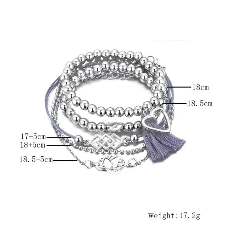 Fashion Shell Star Map Lotus Pineapple Heart Natural Stone Beads Chain Bracelet Set For Women Boho Jewelry Wholesales Price