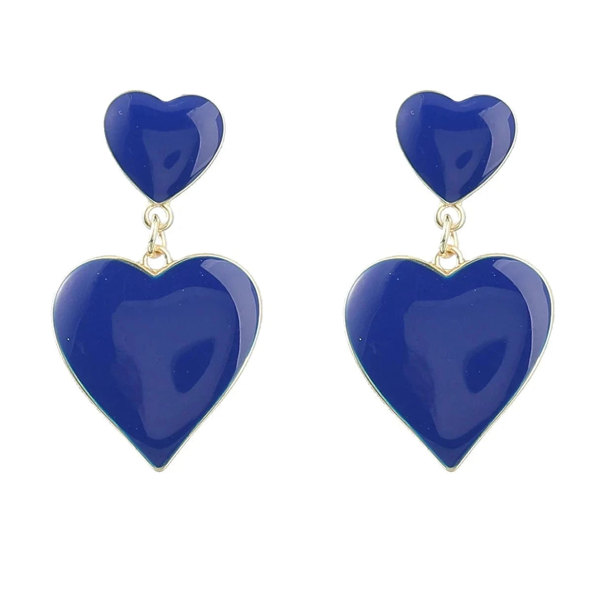 fashion Simple personality earrings love shape heart shaped hoop earring oil dropping earrings women luxury