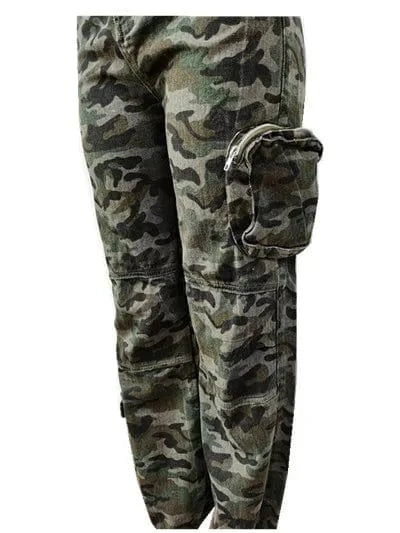 Fashion Streetwear Denim Cargo Pants Camouflage Pants Autumn Women Clothing Cotton for Trousers&Pants