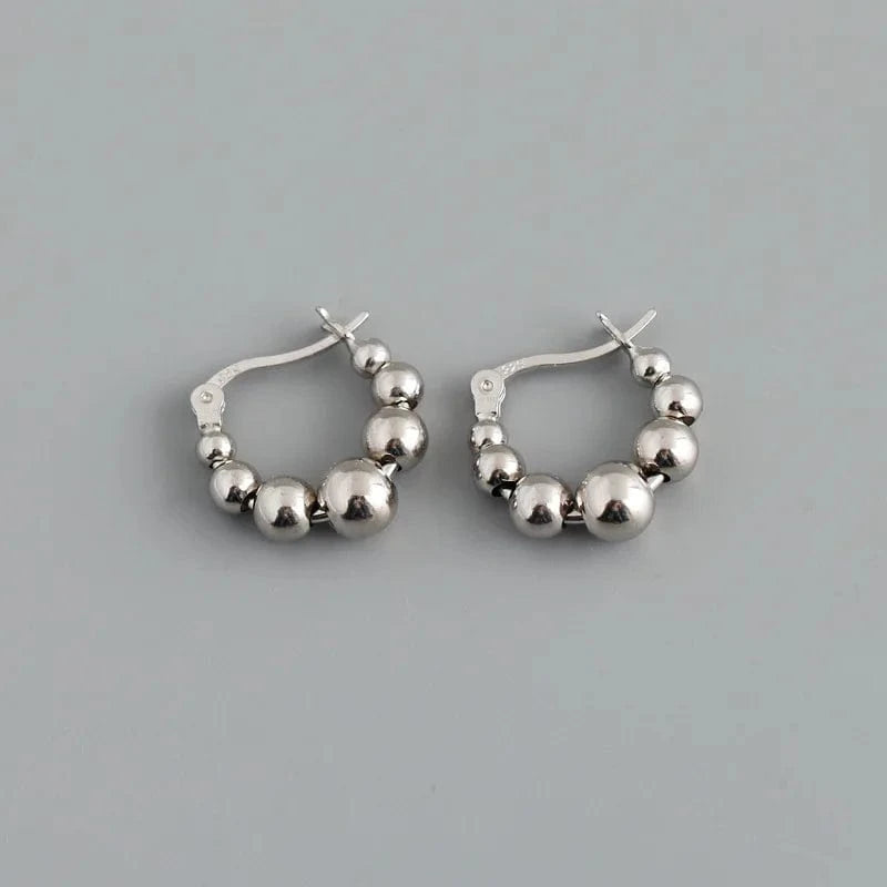 Fashion Summer Jewelry 925 Sterling Silver Small Big Glossy Round Ball Hoop Earrings For Women Gifts