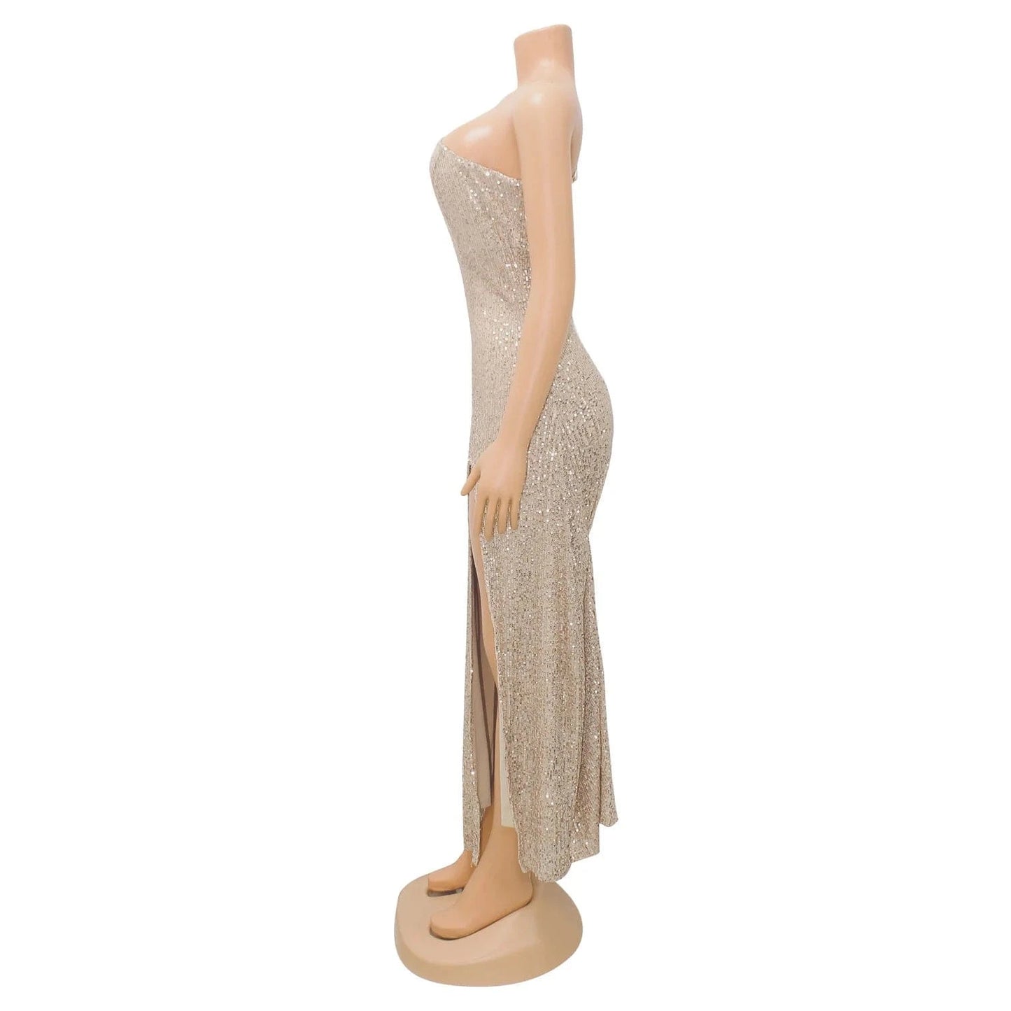 Fashion Summer Sexy Off-shoulder Sleeveless Beaded Dress Women Clothing Trendy Strapless Long Dress Ladies Party Dress