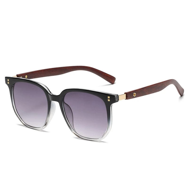 Fashion Sunglasses / C5 New version metal brown sunglasses women's retro wood grain leg Polygon sunglasses fashion sunglasses 2024