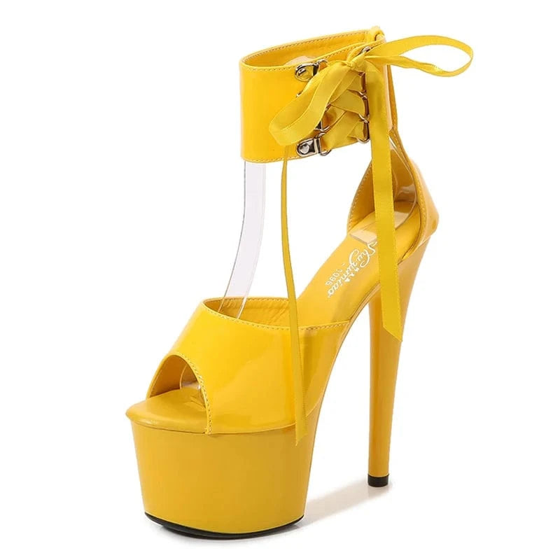 Fashion trendy women shoes 17 cm stilettos platform sandals strippers heels sexy ladies pole dance high heels sandals