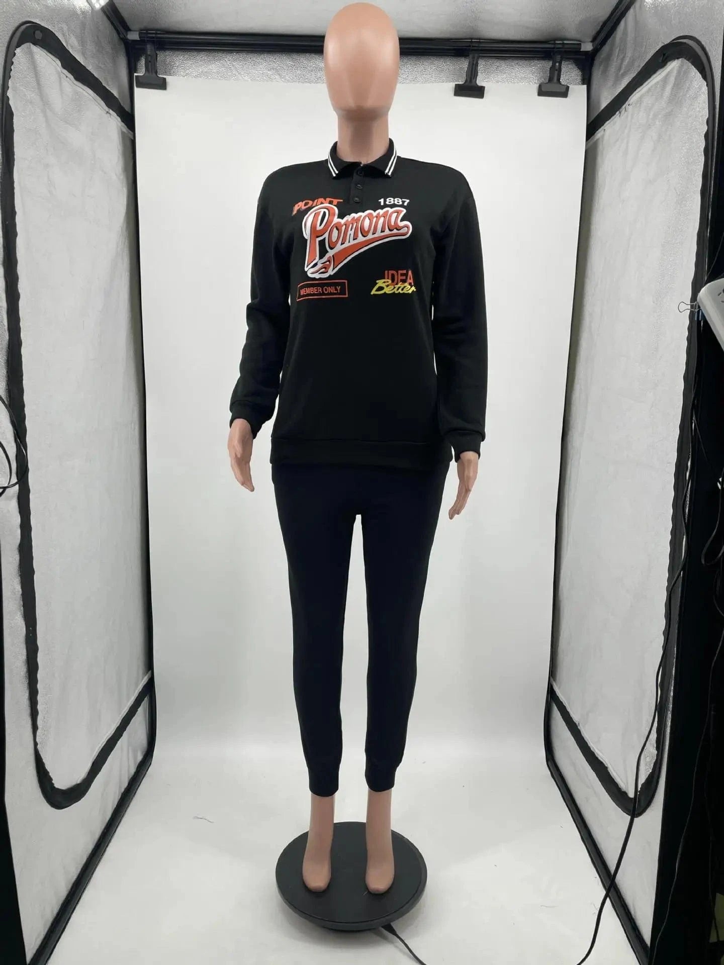 Fashion Women Clothes 2 Piece Jogger Sets Winter Sweatshirt Print Hoodie Jogging Sets Cotton Polyester Polo Sweat Suits