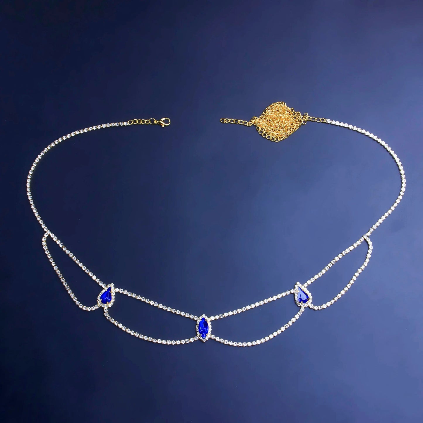 Fashion Women Crystal Waist Beads Charms Chain For Women Sexy Body Chain Water Drop Rhinestone Belly Chain Dance Jewelry