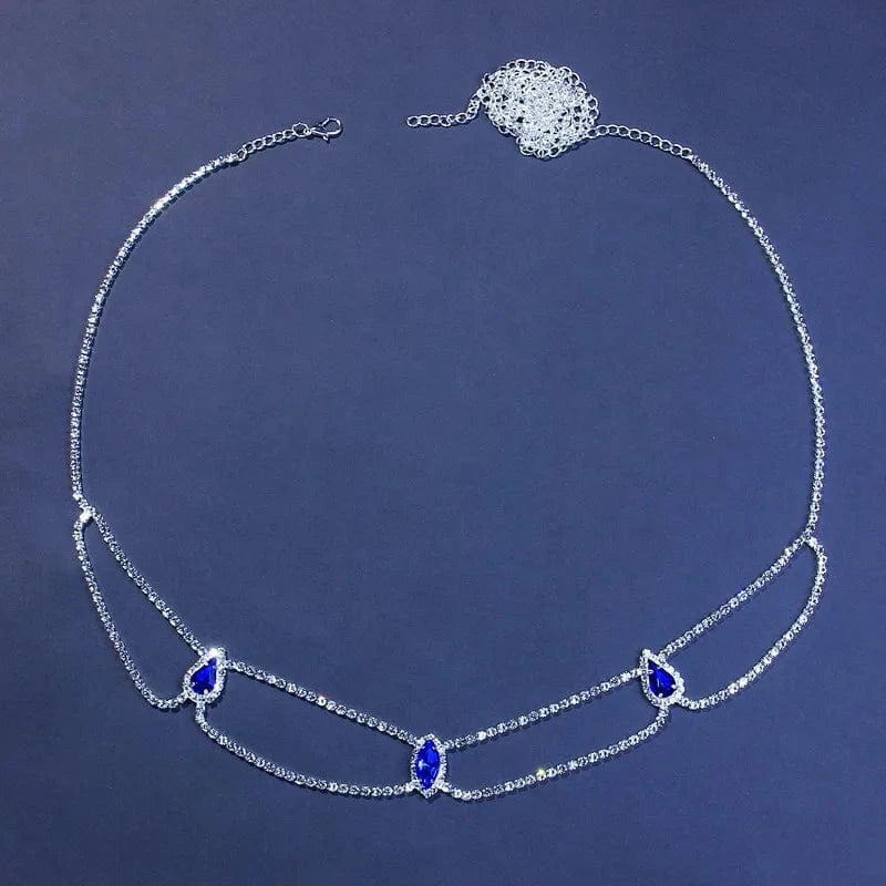 Fashion Women Crystal Waist Beads Charms Chain For Women Sexy Body Chain Water Drop Rhinestone Belly Chain Dance Jewelry