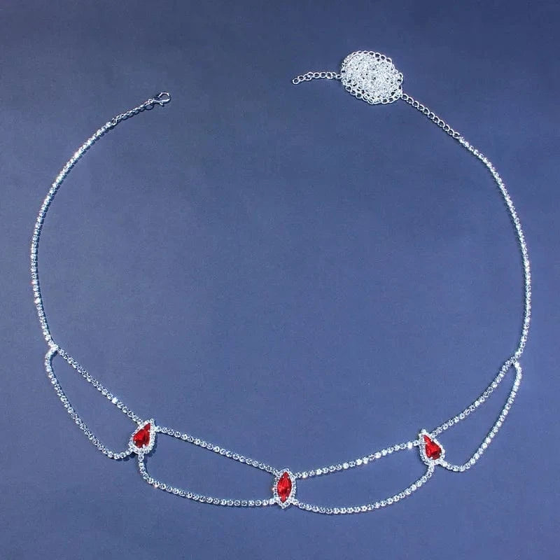 Fashion Women Crystal Waist Beads Charms Chain For Women Sexy Body Chain Water Drop Rhinestone Belly Chain Dance Jewelry