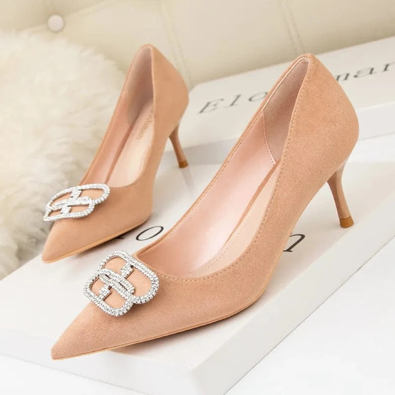 Fashion Women Pointed-toe Buckle Sandals Female Summer Autumn High Heels Stilettos Sexy Banquet Ladies Dress Shoes