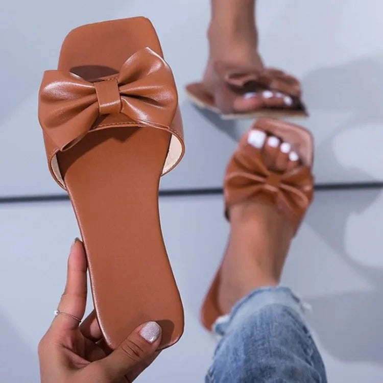 Fashion Women Shoes Summer Lady's Open Toe Sandals Women's bowknot Flat Casual slipper Outdoor Beach Female Flip Flops