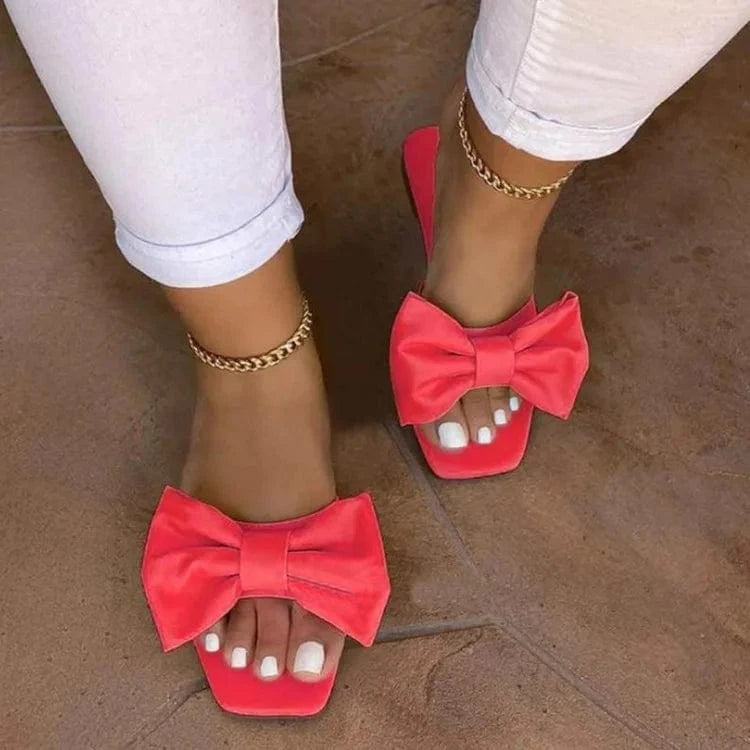 Fashion Women Shoes Summer Lady's Open Toe Sandals Women's bowknot Flat Casual slipper Outdoor Beach Female Flip Flops