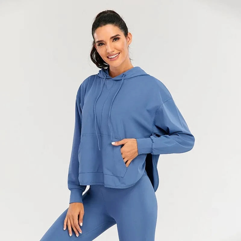 Fashionable Casual Sport Long Sleeve Hollow out Back Hoodie Two Piece Sets Women Stylish Yoga Gym Leggings Leisure Suit