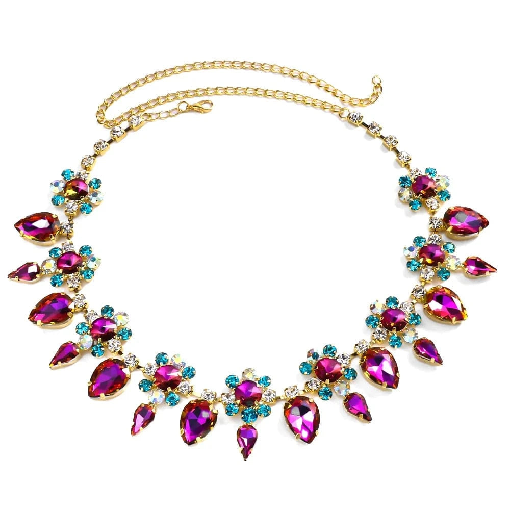 Fashionable / Necklace High Quality Colorful Flower Rhinestone Jewelry Set For Women Bridal Necklace and Earring Sets Wedding Jewelry Accessories