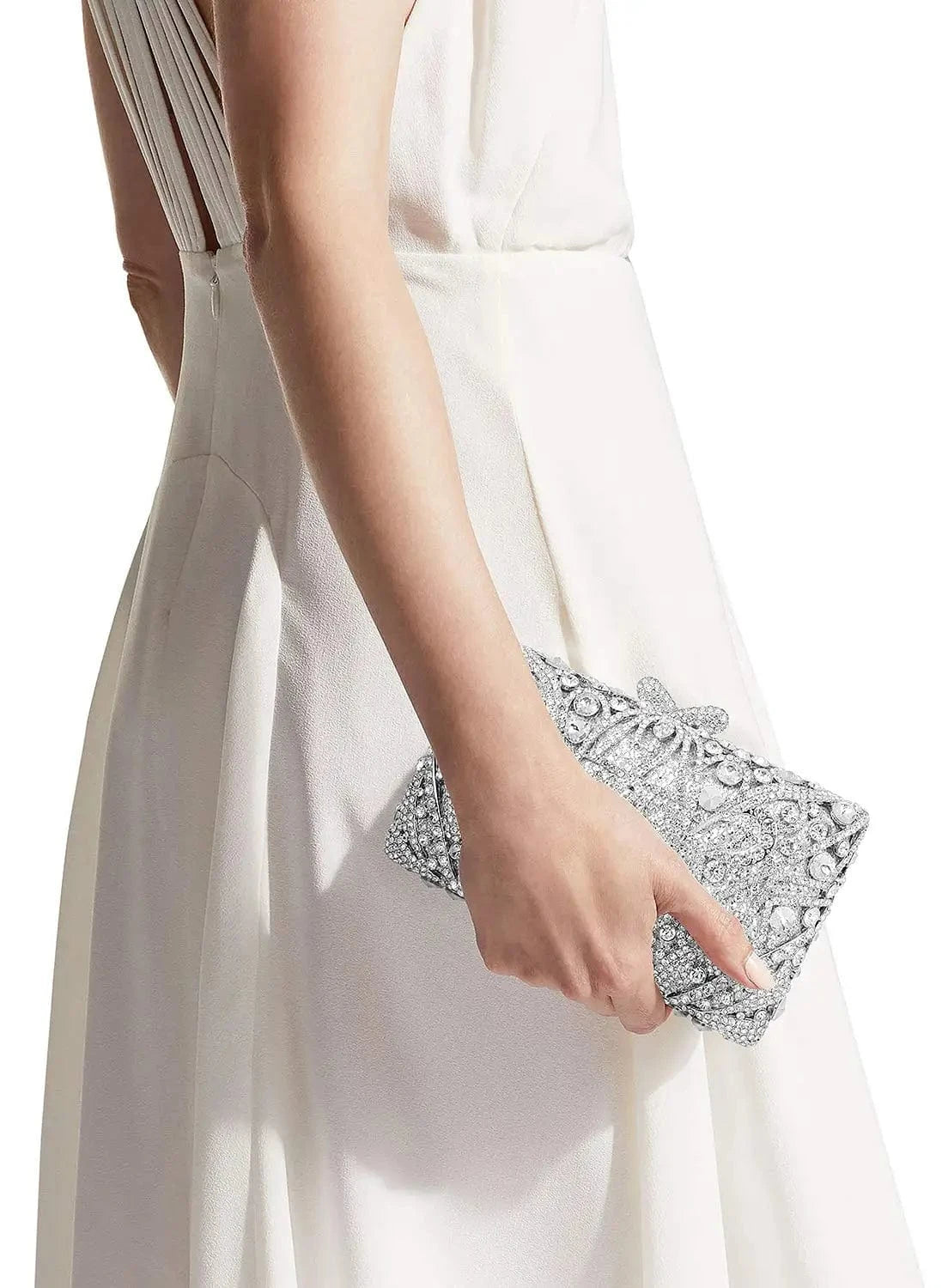 Fast Delivery Hollow Out Purse Diamond Luxury Handmade Rhinestone Gown Wedding Party Crystal Evening Clutch Bag
