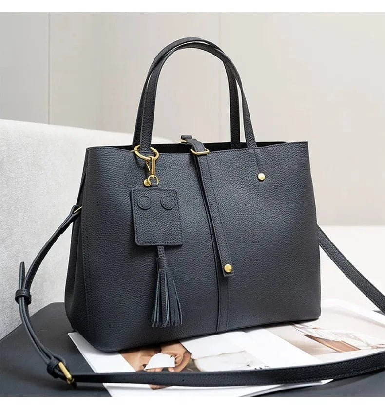 Female Soft Natural Cowhide Handbags Women Cow Genuine Leather Shoulder Bag Ladies Fashion Designer Luxury Retro Crossbody Bags