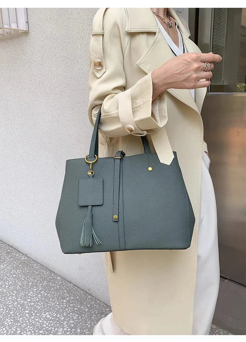 Female Soft Natural Cowhide Handbags Women Cow Genuine Leather Shoulder Bag Ladies Fashion Designer Luxury Retro Crossbody Bags