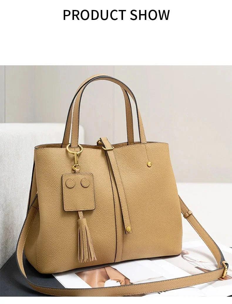 Female Soft Natural Cowhide Handbags Women Cow Genuine Leather Shoulder Bag Ladies Fashion Designer Luxury Retro Crossbody Bags