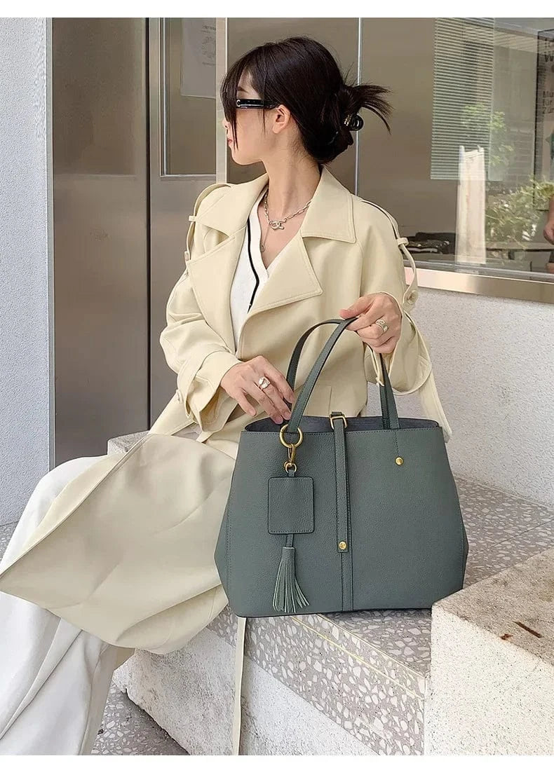 Female Soft Natural Cowhide Handbags Women Cow Genuine Leather Shoulder Bag Ladies Fashion Designer Luxury Retro Crossbody Bags