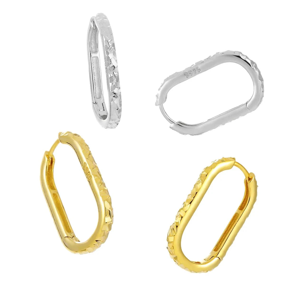 Fine jewelry 925 sterling silver U shape hoop huggies earrings 18K gold plated plain 925 silver earring jewelry women wholesale