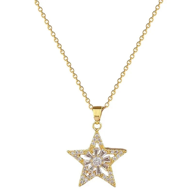 Fine Jewelry Jewelry Sets 18k Gold Plated Stainless Steel Zircon Crystal Pendant Necklace Earrings Jewelry Set For Women Gift