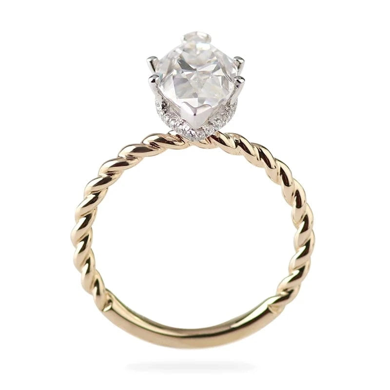 fine jewelry solid 10K 14K 18K yellow gold prong setting 7*14mm 3ct marquise cut solitaire moissanite as engagement wedding ring Etsy Bestseller 2024