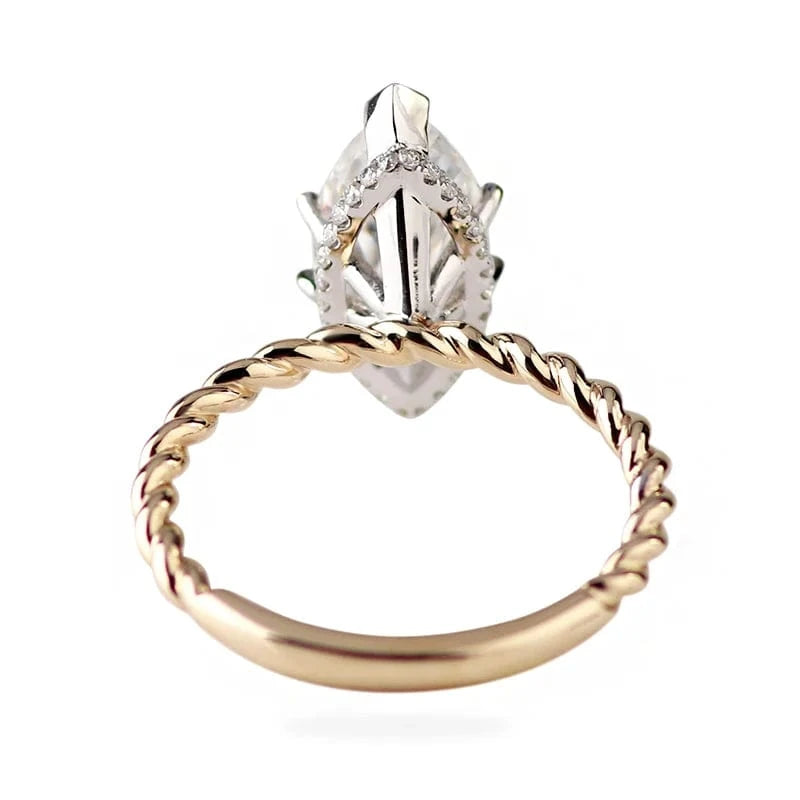 fine jewelry solid 10K 14K 18K yellow gold prong setting 7*14mm 3ct marquise cut solitaire moissanite as engagement wedding ring Etsy Bestseller 2024