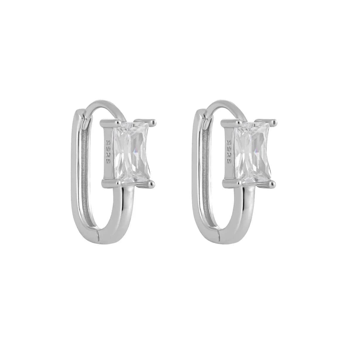 Fine silver jewelry 925 sterling silver U shape hoop huggies earrings 18K gold plated 925 silver earring jewelry women wholesale