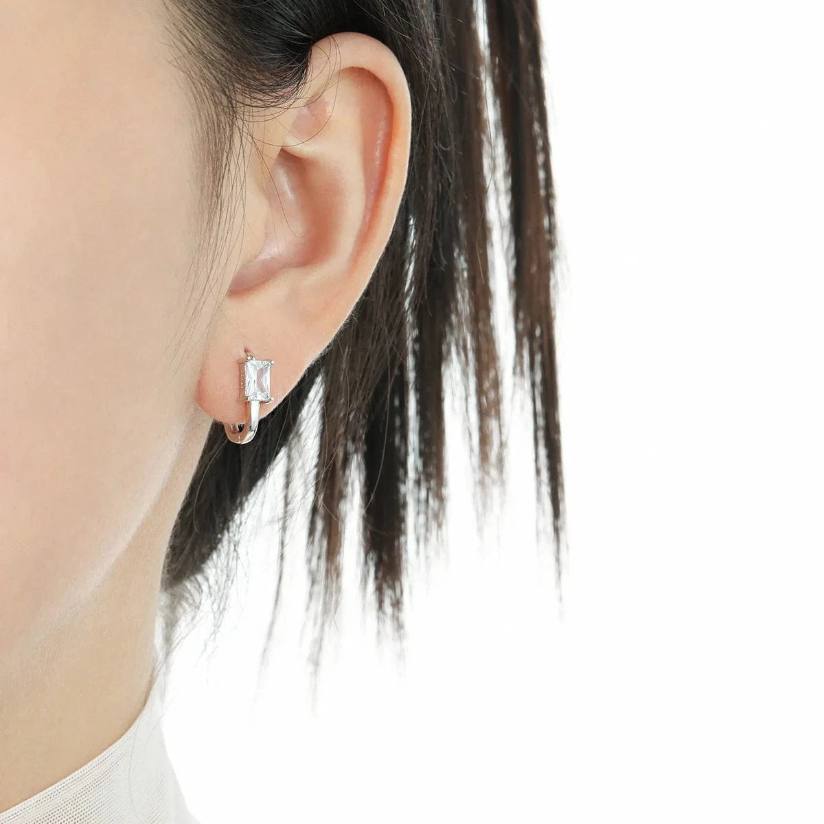 Fine silver jewelry 925 sterling silver U shape hoop huggies earrings 18K gold plated 925 silver earring jewelry women wholesale