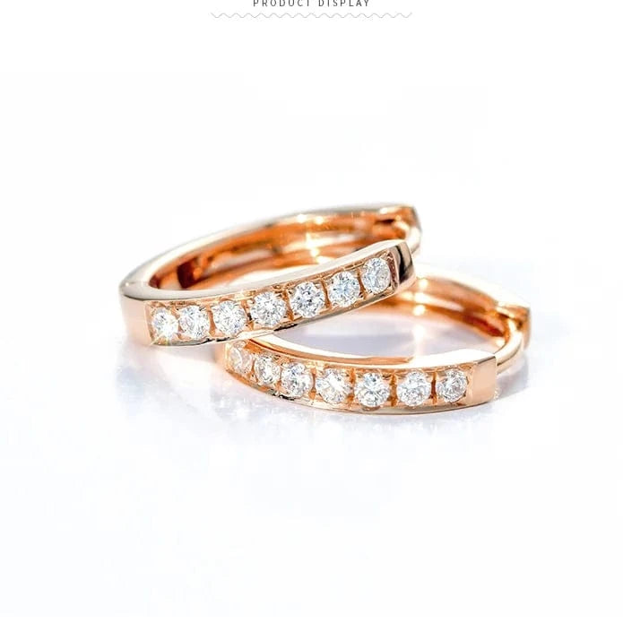 Fine Workmanship Half Circle Diamond Design Moissanite Lab Diamond Earrings CC Huggie Hoop Fashion Earring