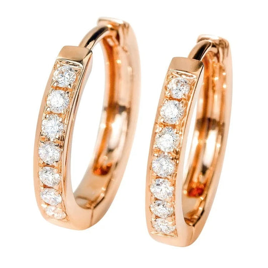 Fine Workmanship  Half Circle Diamond Design Moissanite Lab Diamond Earrings CC Huggie Hoop Fashion Earring