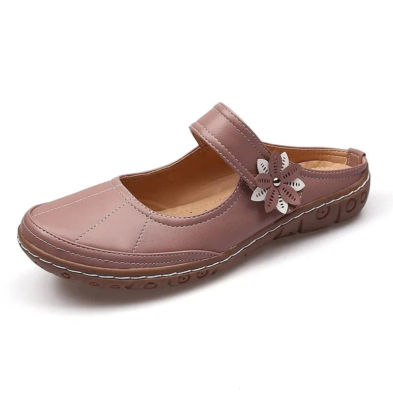 Flat Sandals For Women Retro Floral Decor Round-toe Shoes Wrap-toe Soft Bottom Roman Flat Sandals Ladies Casual Driving Slippers