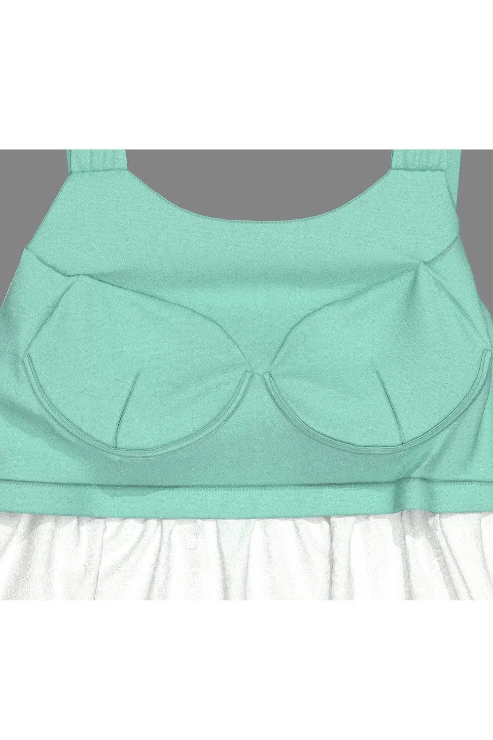 Flycurvy Plus Size Casual Green Striped Print Metal Ring Tank Top With Built In Bra