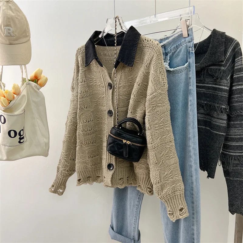 Free / 001 2024 Spring New arrival Ladies v-neck bow cardigan long sleeve sweater tops women sweater jumper