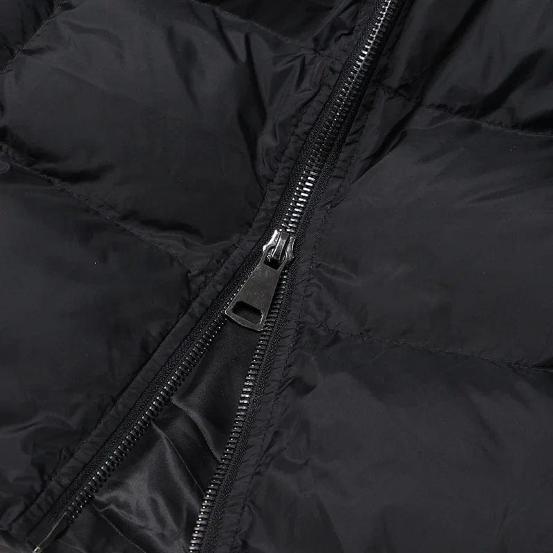 FREE / Black OUDINA 2024 New Fashion Thick Winter Coat Solid Color Zipper Hooded Large Pocket Cotton Women's Down Coats Long