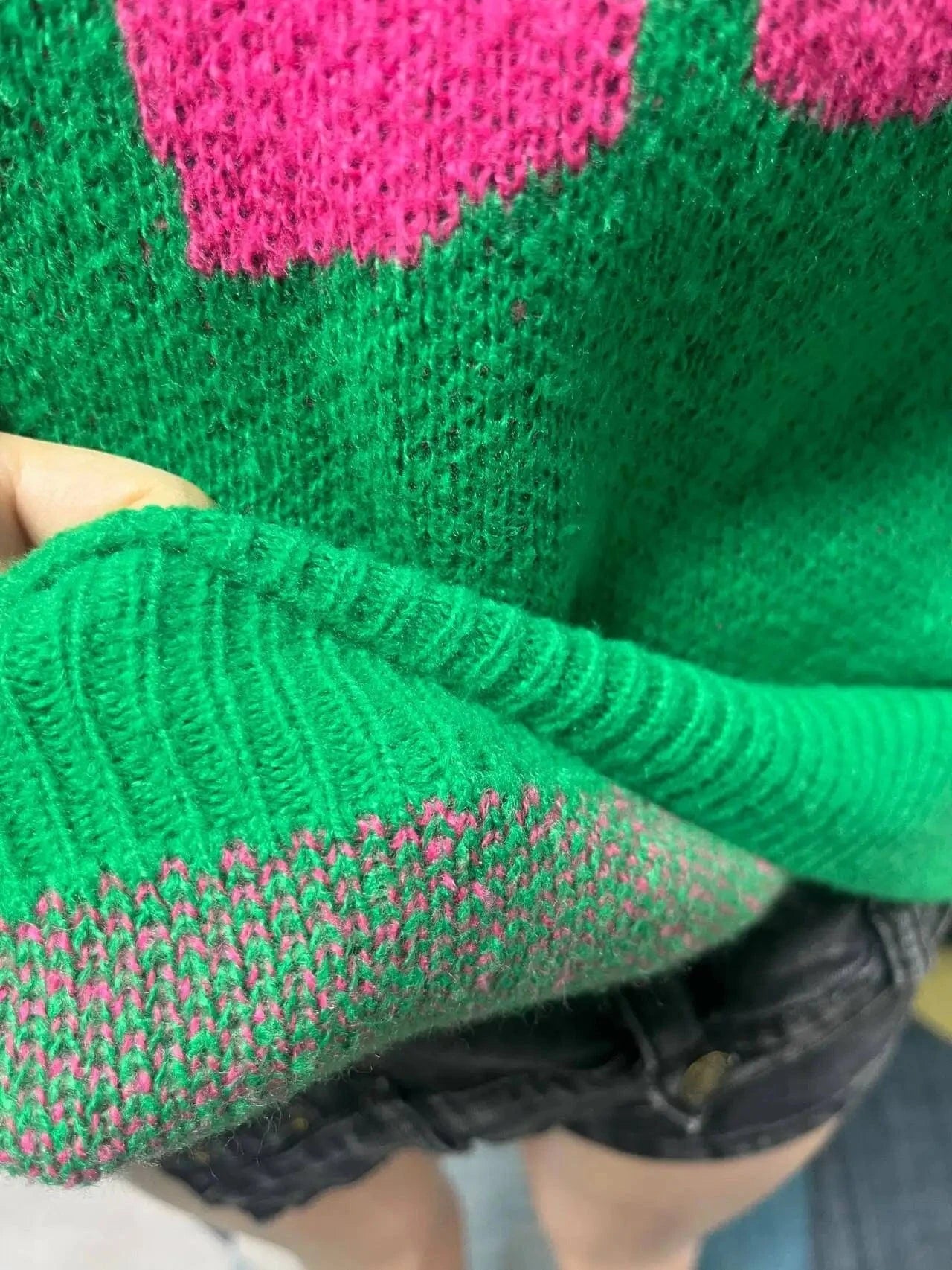 Free / Green High Quality Knitted Streetwear Clothing One Size Cotton Oversize Knitwear Sweater Women Wool Ladies Winter Sweaters