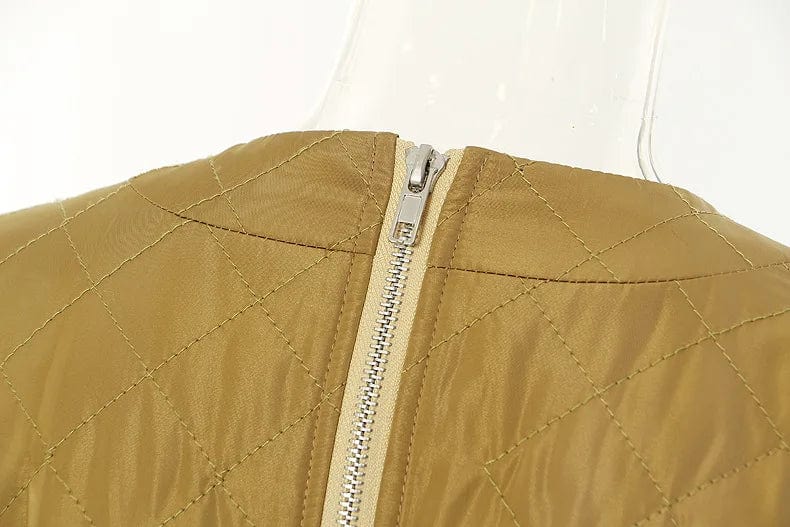 Free / Green OUDINA 2024 New Clothes Spring Round Neck Padded High Waist Loose Cotton Dress Plus Size Long Women's Dresses