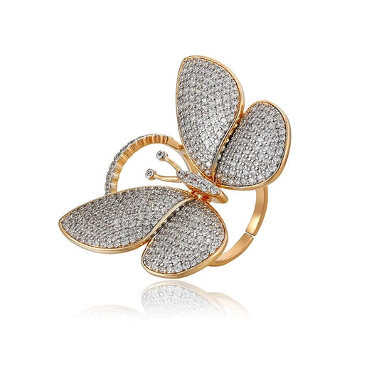 Free / Multicolor 15827 xuping jewelry royal animal styling series exquisite butterfly full diamond luxury diamond ring