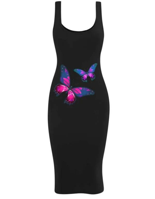 Free Sample 40+ Style Sleeveless Bodycon Tank Long Dress Women 2024 Stretch Party Night Club Streetwear Casual Ladies Dresses