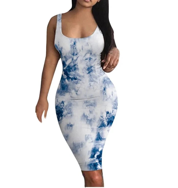 Free Sample 40+ Style Sleeveless Bodycon Tank Long Dress Women 2024 Stretch Party Night Club Streetwear Casual Ladies Dresses