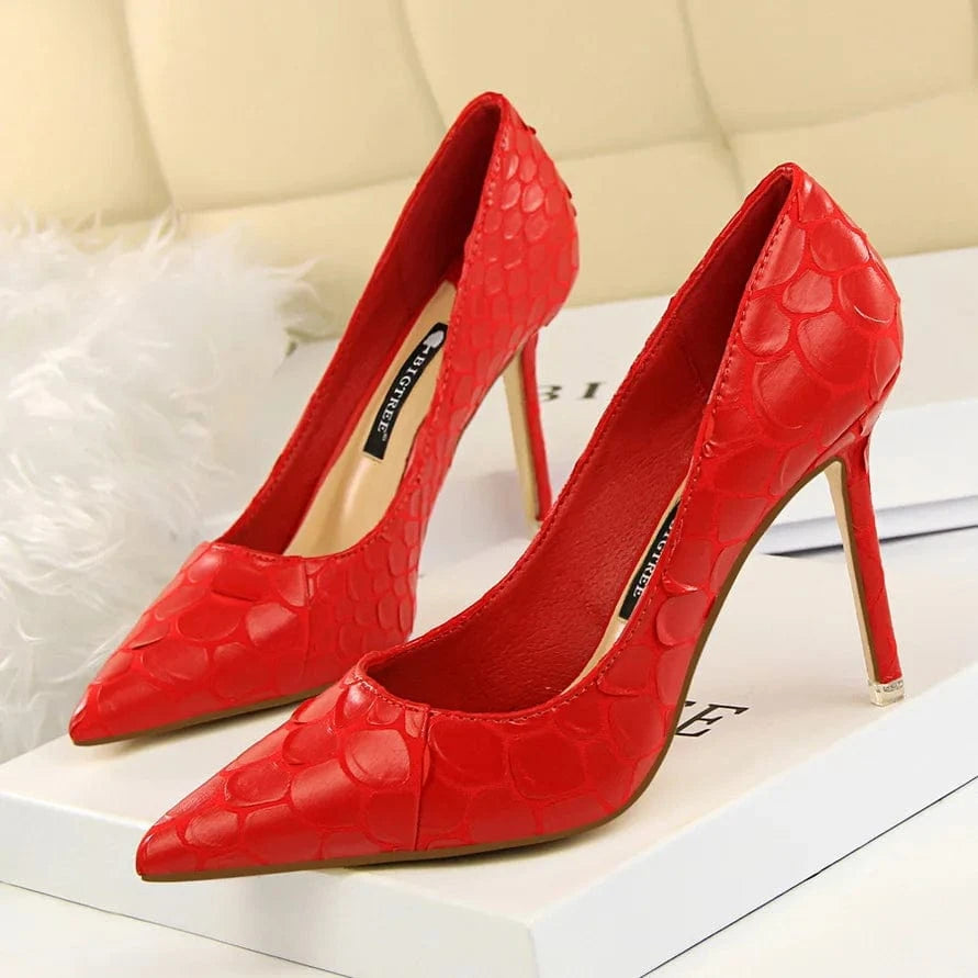Free Shipping High-End Unique Fish Scale Design Stiletto Heeled Sandals for Ladies