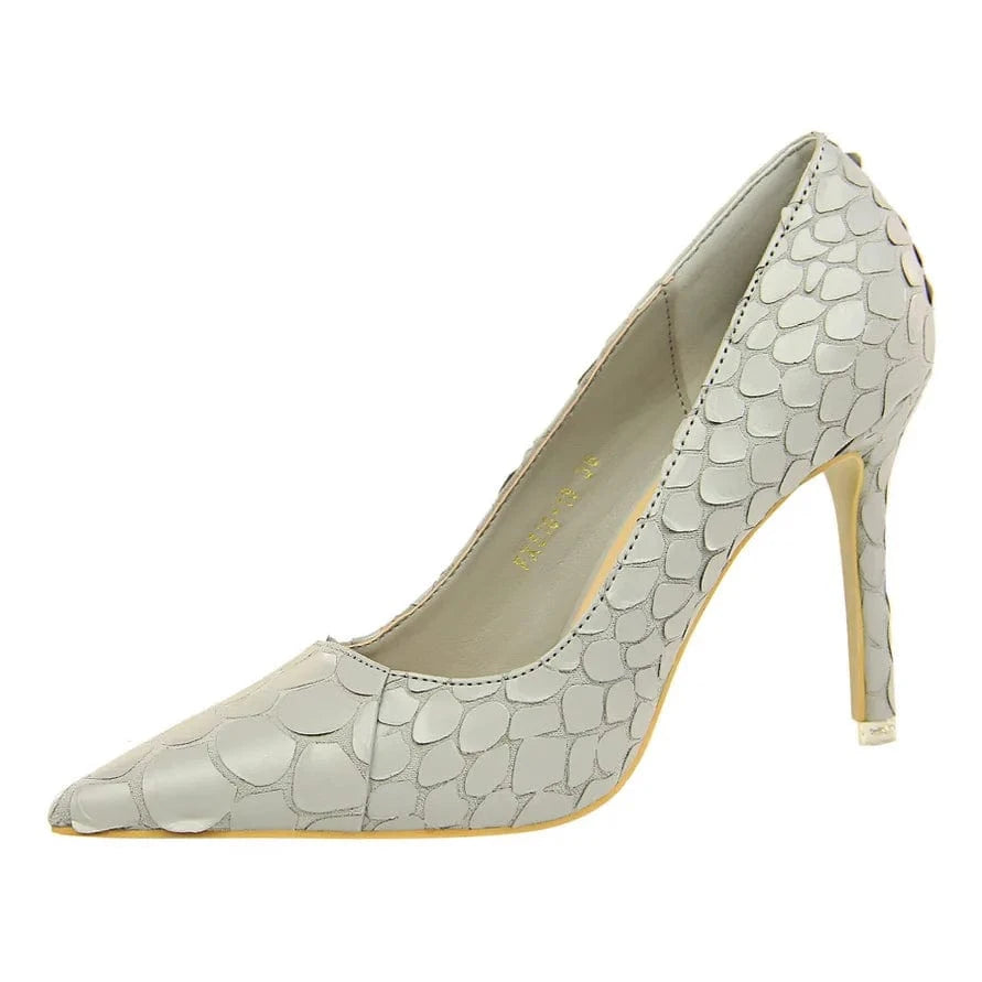 Free Shipping High-End Unique Fish Scale Design Stiletto Heeled Sandals for Ladies